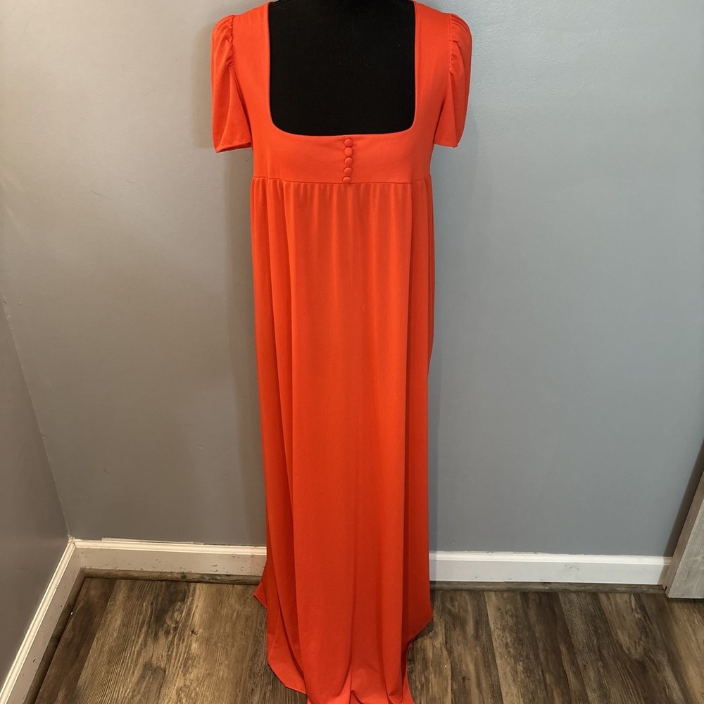 VTG John Kloss CIRA Long Night/Slip Dress Size 9 Vibrant Coral Modest Prairie